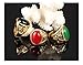 OPK Jewelry Vintage Red/Black/Green Oval Agate 18k Gold Plated Mens Ring Luxury Mens Gold Jewelry, Adjustable