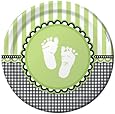 Creative Converting Sweet Baby Feet Green Round Dessert Plates, 8 Count