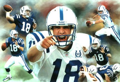 Indianapolis Colts (Peyton Manning Collage) Sports Poster Print - 11x17