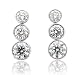 18k White Gold 3 Round Brilliant Cut Diamond Journey Drop Earrings (G-H, SI-I, 1.00 carat)