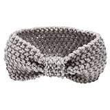 （ミス　ユー）Miss You　ベビーヘアバンド　ベビー カチューシャ　ニット　秋冬赤ちゃヘアバンド (グレー)