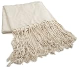 Natori Block Print 54-By-72-Inch Throw, Whisper White