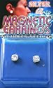 Fake Piercing Earrings with Clear CZ (Magnetic)