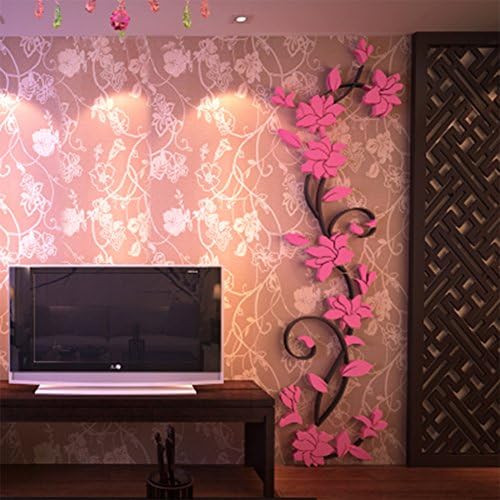 AOHAO 24*80CM Entranceway Flower Acrylic 3d Art Flower Plum Tree Three-Dimensional Wall Stickers Decoration Wall Stickers Rose Decoration Wall Stickers