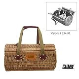 Illinois Fighting Illini NCAA Verona Two-Lid Willow Basket (Burgundy) (Engraved Logo)