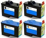 4 Pack Remanufactured (Series 2) DELL 7Y743 and 7Y745 (2 Black + 2 Color) Ink...