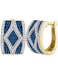 10KT Yellow Gold 0.50 CTW-Diamond Micro-Pave Hoops