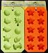 Pair of 2 Luau-themed Silicon Ice Cuce Trays - Flowers - Palm Trees - Seashells