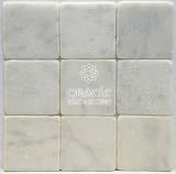 4 X 4 Bianco Carrara White Tumbled Marble Tile