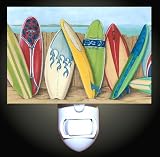 Surfboards on the Beach Decorative Night Light
