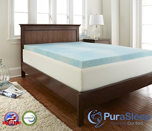 PuraSleep Gel Enhanced 3" Memory Foam Mattress Topper - Made In The USA - 3-Year Warranty, Full