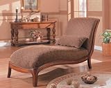 Soho Collection Armless Chaise Lounger Chair with Accent Pillow