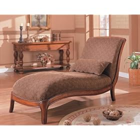 Soho Collection Armless Chaise Lounger Chair w/Accent Pillow