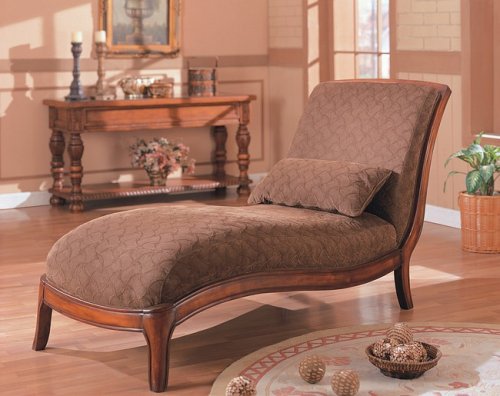 Soho Collection Armless Chaise Lounger Chair with Accent Pillow