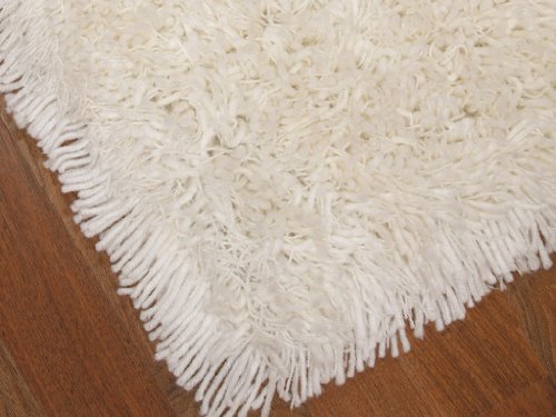 Euro Shag Rug 4x6 - Snow White, Soft and Extra Thick Twisted Acrylic Yarn, Hand Tufted