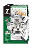 7pc Stainless Cookware Set Clad Bottom