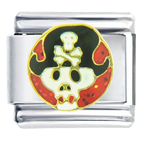 Pugster Halloween Pirate Skull Italian Charm
