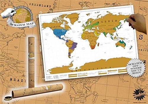 Megashopping(TM)Scratch Off World Map Poster Personalized Travel Vacation