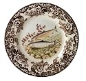 Spode Woodland North American Fish 10-1/2-Inch Dinner Plate, Pacific Salmon