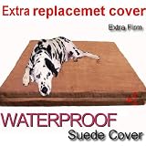 4 Therapeutic Waterproof Memory Foam Dog Pet Bed with Microsuede Cover + 1 Extra Set of...