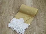 Pestemal Turkish Towel, 30% Cotton 70% Bamboo, Earth Yellow, Beach & Bath Towel, Alina Coral