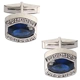 Presents for Him Sterling Silver Onyx Gemstone Cuff Links (cflng244)