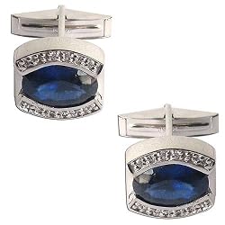 Presents for Him Sterling Silver Onyx Gemstone Cuff Links (cflng244)