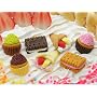 7 Pc Japanese Erasers - 3 Cup Cakes, 2 Biscuits, and 2 Crepes