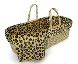 Leopard Print Faux Fur Moses Basket