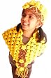 Handmade Toddler Poncho and Hat in Duck Yellow Party - 100 % Crocheted By Hand