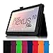 FINTIE (Black) Slim Fit Leather Folio Stand Case Cover Auto Sleep/Wake for Google Nexus 10 Inch Android Tablet- 8 Color Options