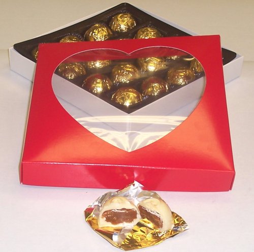 Scott's Cakes 1 Pound White Chocolate Covered Caramels in a Heart Box
