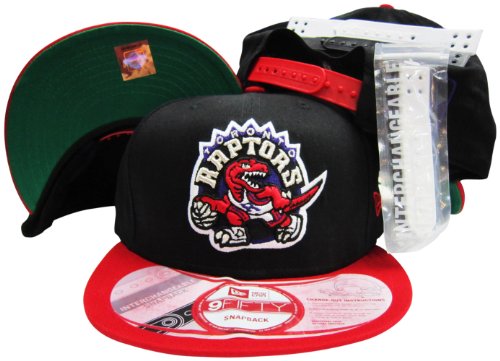 Toronto Raptors 3 Interchangeable Plastic Straps Two Tone Snapback Hat / Cap