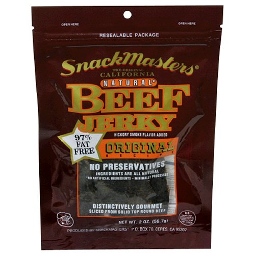 SnackMasters Beef Jerky, Original, 2-Ounce Packages (Pack of 8) by SnackMasters