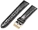 Artisan of Italy CITPD400-0120MR Men's Dress Padded Crocodile 20mm Black Watch Strap