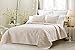 Web Linens Inc Oversized - 3 Piece 100% Cotton Quilted Coverlet Set - Ivory - King/California King 104 x 96 Inches Wrinkle/Fade Resistant Light Weight Luxurious All Season Super Soft Machine Washable
