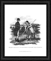 Prints of The king rewarding the industrious haymaker near Weymouth, 1820. from Heritage-Images