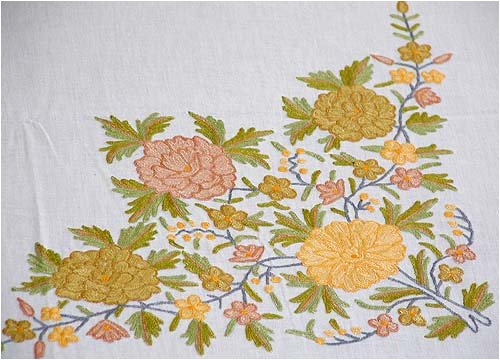 ShalinCraft Bedspread Coverlet Kashmir Embroidered Cotton Asian Indian Twin Size