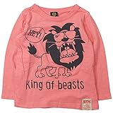 《H28年秋冬物》BOOM TOWNKIDS(ブームタウンキッズ) KING OF BEASTスラブ天竺長袖Tシャツ 130cm/ピンク NO.F-961145