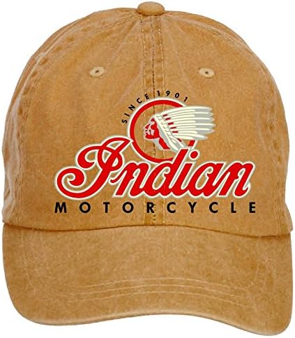 Rowstar Unisex Indian Motorcycle Logo Adjustable Twill Printing Washed Cap