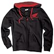 One Industries Honda Anchor Women's Hoody Zip Casual Wear Sweatshirt w/ Free B&F Heart Sticker Bundle - Black