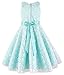 Wonder Girl V Neck Big Girls' Lace Flower Satin Dress Brooch Sash