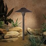 Kichler Lighting 15410AZT Dome Path Light 1-Light 12-Volt Path & Spread Light, Textured Architectural Bronze