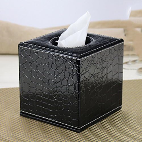 Leather Tissue Holder Extraction Paper Dispenser Kleenex Box Container Square 5.2 inch Home Decor (Square type 12)