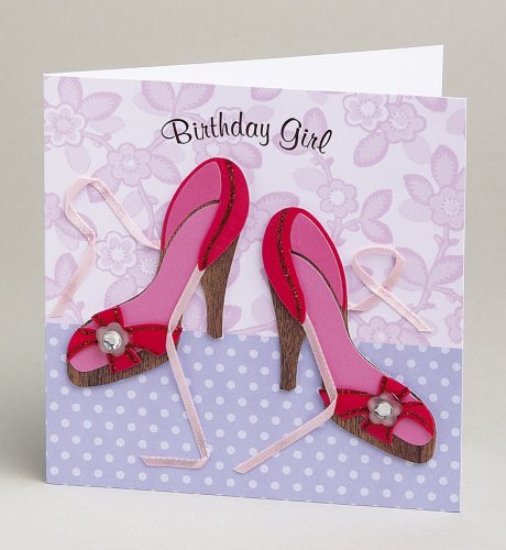 Breast Cancer Awareness Month Ribbon Shoes Card