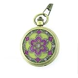 New ~MUST SEE~ Vintage Floral Case Ladies Pocket Watch by Antonio