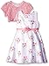 Youngland Girls' Coral Schiffli Occasion Dress With Crochet Lace Cardigan