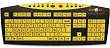 Large Print European French AZERTY Computer Keyboard for Visually Impaired Wired USB Plug (Yellow Keys with Black Letters)