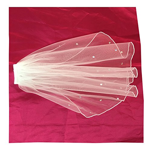Shixi Marriage Women's 1 Tier Ivory Wedding Veil with Sequins