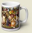 4 Mug set~ Braldt Bralds Boucats ~ large 14 oz capacity ~ four ceramic coffee mugs